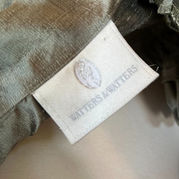 Watters Vintage Dupioni Silk Skirt Set Green Maxi Formal Mother of Bride Sz 6 - Picture 13 of 13